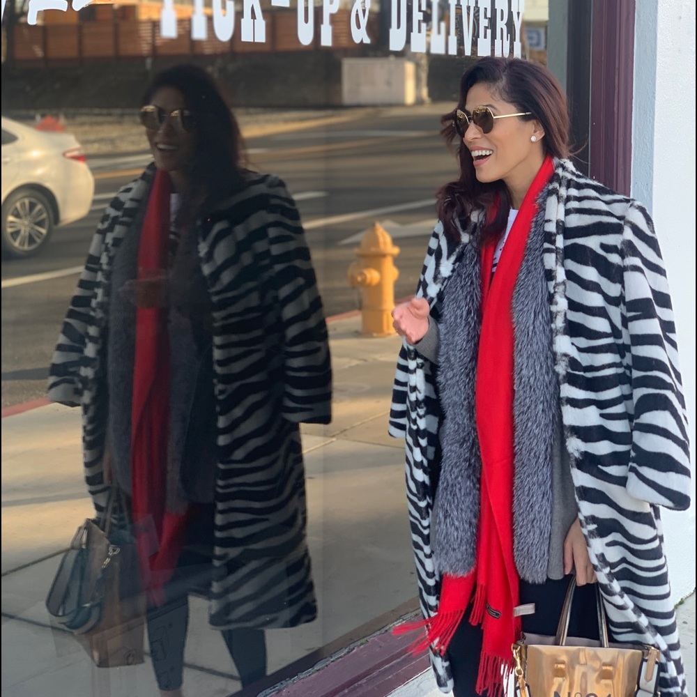 🦓 Printed Faux Fur Coat By Michelle Mason